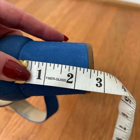 Nine West Cobalt Royal Blue Open Toe Sandal Heels Pumps Women’s Size 10 - Picture 9 of 9